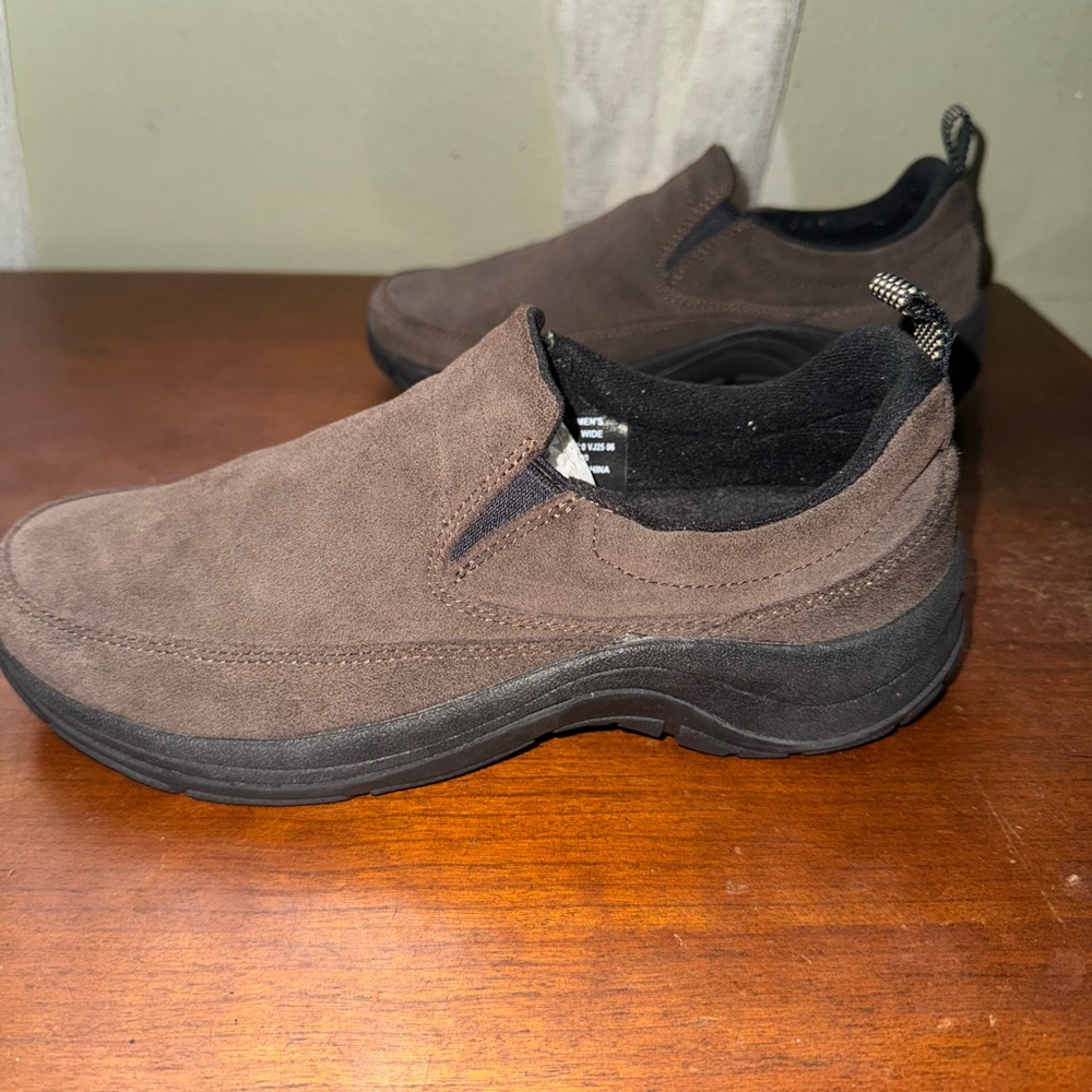L.L. Bean Suede Light Blue Comfort Slip On Moccasins Women’s Shoes Size 8W - Picture 9 of 15